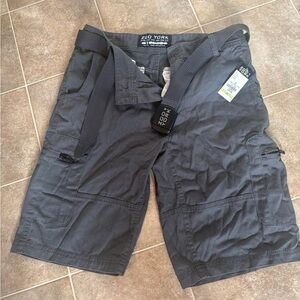 🔥 Zoo York Men's Charcoal Gray Cargo Shorts with Web Belt. NEW! 🛹